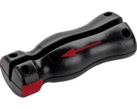 Katimex Easygrip håndtag til 3 mm søgefjedre, vist i sort med en rød pil, der indikerer retningen.
