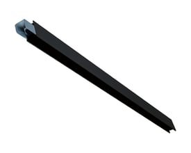 SG Armaturen Lineal 1120, sort blindprofil til kontinuerligt lys i oplyste linjer, vist med fokus på profildetaljer og monteringsmekanisme.