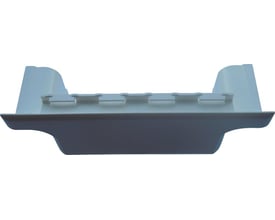 Legrand T-stykke i hvid plast til DLP kliksystem, 50 x 130 mm, vist fra siden med synlige klikmekanismer.