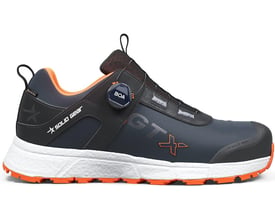 Solid Gear Revolution 2S GTX Low BOA sikkerhedssko i str. 41 med mørkeblå CORDURA overdel og orange detaljer.