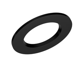 Ledvance Downlight Comfort-forlængerring på 140 mm i sort, set skråt ovenfra med en bred, rund åbning.