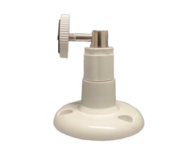 Foss Europe FESH vægbeslag til udendørs kamera, hvid lang model, set fra siden med justerbar arm monteret på basen.