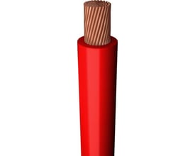 Rød halogenfri monteringsledning H05Z-K 1X0,75 mm², 300/500V, med fintrådet kobberleder og isolering.