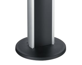 Vogels PFA 9103 Connect-it gulvplade monteret under et Connect-it søjle på et hvidt underlag.