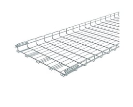 Nærbillede af Legrand gitterbakke FC 54/600-E, der viser den elektrogalvaniserede overflade og Fasclic+ samlingssystemet.