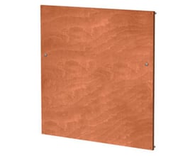 ABB Montageplade MPT-S 48 i træ med synlige skruer til montering i skabe.