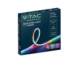 V-TAC VT-562 LED neon lysliste pakke, 5 meter med Magic RGB kontroller, IP20-klassificeret.