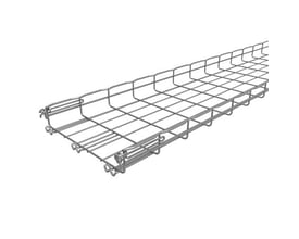 Detaljeret vinkel af Legrand Gitterbakke FC, 54/300-HR, ZnAL, der fremhæver ZnAL-overfladen og den hurtige samlingsmekanisme.