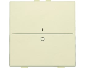 Niko 2-tryks tangent med i/o symbol i cremehvid farve, designet til trådløs betjening.