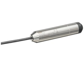 Siemens SITRANS LH100 niveau transmitter i rustfrit stål med 10 meter kabel og synlig mærkning for tryktransmitter-specifikationer.