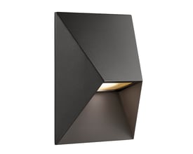 Nordlux Pontio 15 udendørs væglampe i sort aluminium med GU10 fatning, isoleret på hvid baggrund.