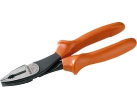Bahco LAUS 180 mm kombinationstang med orange plasthåndtag og riflede kæber til præcis klipning og fastholdelse.