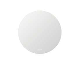 Rundt Dansani Corona spejl med Ø75 cm diameter, vist uden lys, med diskrete touch-kontroller nederst.