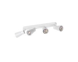 Detaljebillede af SLV PURI CW hvid loftlampe, der viser de individuelle GU10 spots og den fleksible justering af lysretningen.