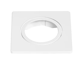 Ledvance Spot Combo ramme Fix, firkantet og hvid akryl, med centerhul og mål på 81,5 mm x 81,5 mm.