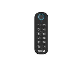 Zafe reader BLE X3-adgangslæser i sort med fysiske tal- og funktionsknapper samt blå lysring øverst.