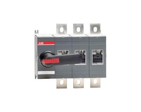 ABB 3-polet lastafbryder på 800A med frontbetjening og bundmontering, klar til installation.