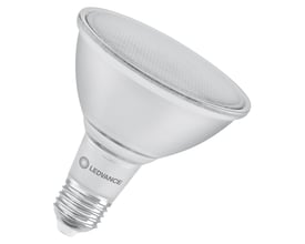 Dæmpbar Osram LED PAR38 spotlyskilde med E27 sokkel, 15,2W effekt og 927 varm hvid farve.