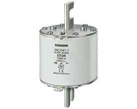 Siemens SITOR NH3 sikring 3NC3341-1 med 630A mærkestrøm og 1000V AC spænding, lavet i Tyskland.
