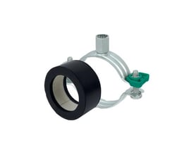 Walraven Bisofix E19 + Bifix G2 64.0 rørholder med sort ring, metalbøjle og grøn montagefod.