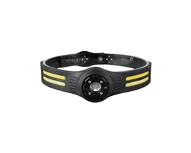 V-TAC genopladelig hovedlampe med 3W+5W COB LED og justerbart silikonebånd i sort.