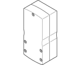 Festo parallelbyggesæt EAMM-U-86-S48-70A-102, størrelse 86, vist isometrisk med synlige monteringsskruer på siden og toppen.