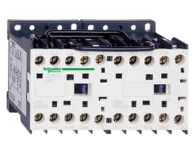 Schneider Electric TeSys K kontaktor LC2K0901B7 med 9A, 24V AC styrespænding og 3 NO kontakter, vist forfra med tydelige terminalmærkater.