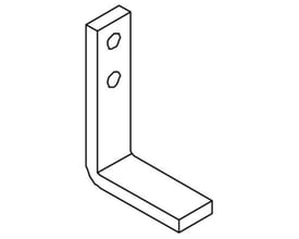 Cubic skinneforbindelse L3 S2000HD/S2000, en L-formet metalbeslag med to huller til montering.