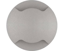 Gråt, rundt Deco II LED-accentarmatur fra Hide-a-lite med åbninger øverst og nederst til asymmetrisk lys.