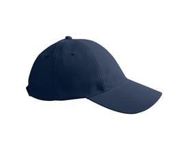 ID Identity navy twill cap i børstet bomuld, one size, med justerbar lukning bagpå og uden syninger på fronten.