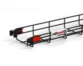 Sort BK8® gitterbakke med dimensionerne 60/150 mm og Ø4,0 trådtykkelse på en hvid baggrund.