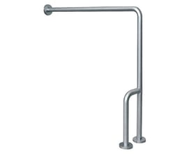 Intra Juvel støttehåndtag TBBP-014 i børstet stål, venstremodel med toiletpapirholder.