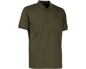 ID Identity økologisk poloshirt i oliven farve, størrelse 4XL, lavet af blød piquékvalitet med stretch.