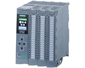 Siemens SIMATIC S7-1500 CPU 1512C-1 PN central processorenhed med et digitalt display og et 20-moduls layout.