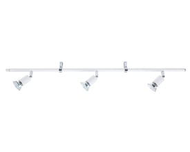 EGLO Mini Skinne i hvid med tre justerbare spots og en længde på 80 cm, med lyskilder inkluderet.