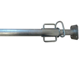 Galvaniseret forskallingsstøtte, 170-300 cm, vist med tryksko og justeringsmekanisme i et detaljeret view.