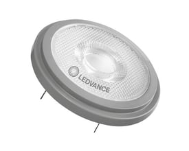 Ledvance AR111 LED-pære med G53 sokkel, 7,4W og varmt hvidt lys på 3000K, med en spredningsvinkel på 24 grader.