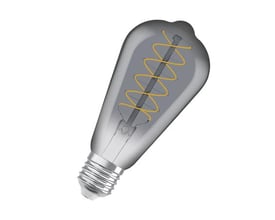 Ledvance 1906 Edison Smoke pære med røgfarvet glas og spiralformet filament, 7,8W E27 fatning. Passer til 30W glødepære.