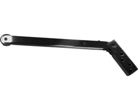 Synkroniseringsbeslag SF-250F i rustfrit stål med 250 mm armlængde og flere monteringshuller. Bruges til døre med dørlukkere.
