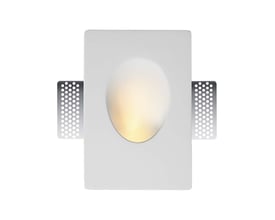 V-TAC VT-11007 GU10 LED lampefitting i hvid gips med rund, mat diffusor og metaldele til montering.