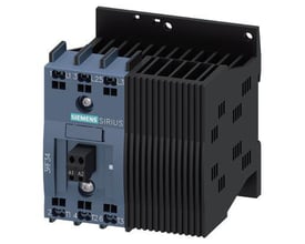 Siemens 3RF3410-2BB06 solid-state kontaktor, 3-faset, 9.2A, med fjederterminaler og SIEMENS SIRIUS logo.