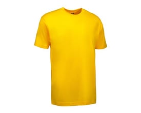 ID Identity Game T-shirt i str. S, en klassisk gul unisex T-shirt med rund hals og korte ærmer, vist på hvid baggrund.