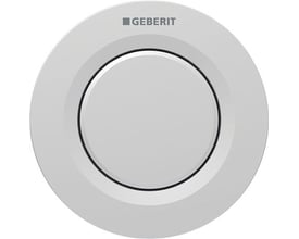 Geberit Type 01 fjernbetjent skyllestyring i mat krom plast med enkeltskyl, pneumatisk og Easy-to-clean belægning.