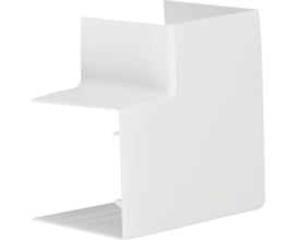 Hager fladvinkel til LF 60060 kabelkanal i perlehvid plast, bruges til lodrette kabelovergange.