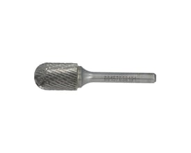 Norton hårdmetalfræser i form C, 16 x 25 mm, med afrundet, rillet fræsehoved og lige skaft.