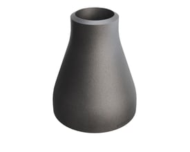 Koncentrisk reduktion i P235GH stål med dimensioner 42,4/2,6 mm x 21,3/2,0 mm og DIN 2616/EN 10253-2 certifikat 3.1.