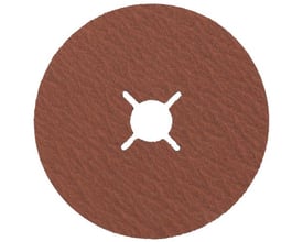 Tyrolit CERABOND X fiberrondel, 115 × 22 mm med CA80-korn, vist som en brun slibeskive med centerhul.