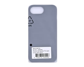 Apple TPU-bagsidecover til iPhone 16e og iPhone 17e i bulkemballage med produktetiket.