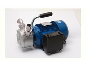 Speroni PM 25 elektropumpe med rustfri AISI 304 pumpehus, blå motor og sort koblingsboks.