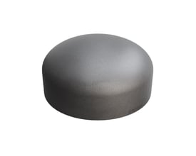 Svejse slutmuffe fra Indura, diameter 76,1 mm, tykkelse 2,9 mm, type DIN 2617, set fra siden.